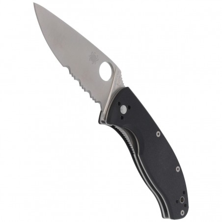 Nóż składany Spyderco Tenacious Black G10, Satin Combo 8Cr13MoV by Eric Glesser (C122GPS) Nóż składany Spyderco Tenacious Black G10, Satin Combo 8Cr13MoV by Eric Glesser (C122GPS)