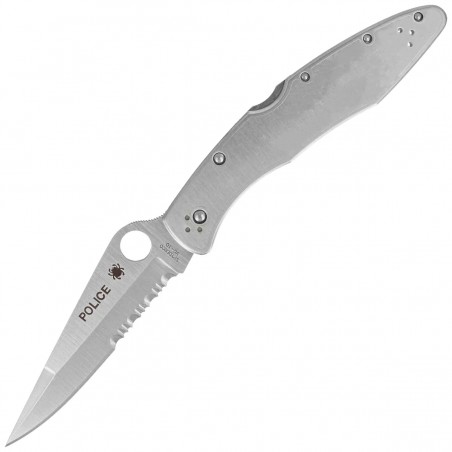 Nóż składany Spyderco Police Stainless Steel, Satin Combo VG-10 by Sal Glesser (C07PS) Nóż składany Spyderco Police Stainless Steel, Satin Combo VG-10 by Sal Glesser (C07PS)