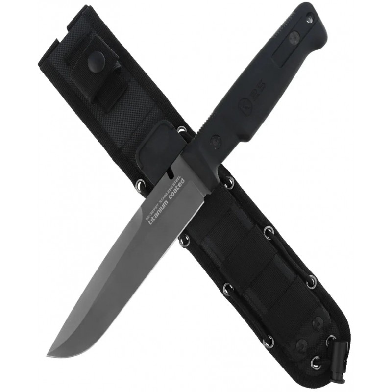 Nóż K25 RK-32757 Black Rubber, Black Titanium 4Cr13Mov