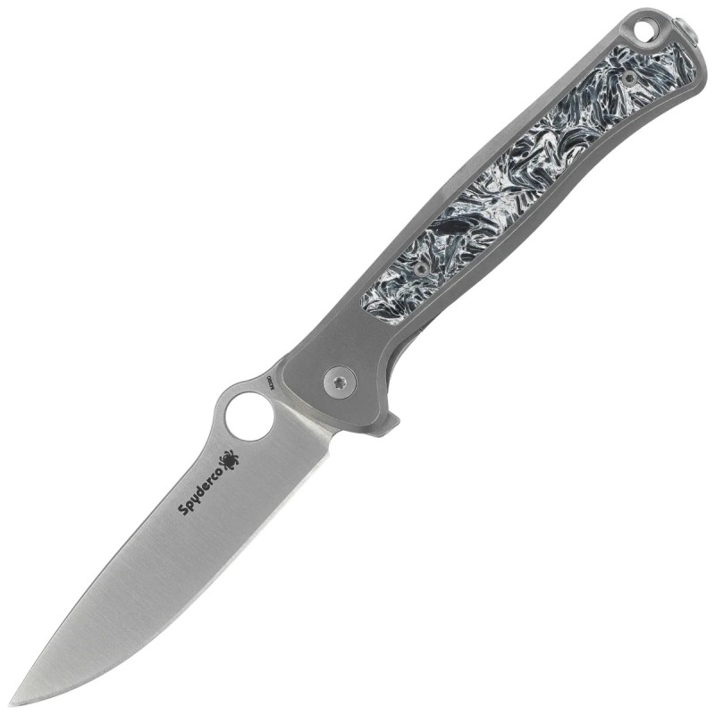 Nóż składany Spyderco Slym Titanium/Dark Matter Polar Fat Carbon, Satin M390 by Moletta (C271TIP)