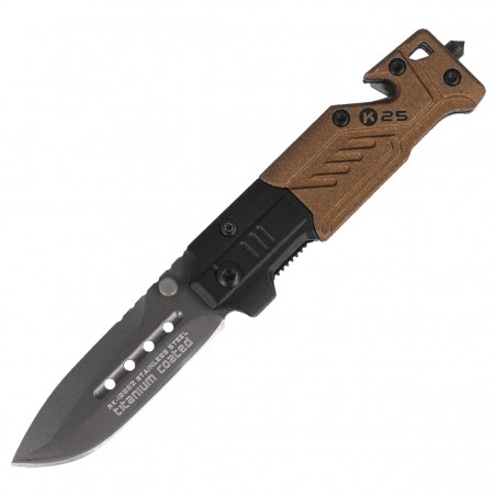 Nóż składany na szyję K25 RK-19652 Rubbered Black / Coyote Aluminium, Black Titanium 7Cr17MoV Nóż składany na szyję K25 RK-19652 Rubbered Black / Coyote Aluminium, Black Titanium 7Cr17MoV