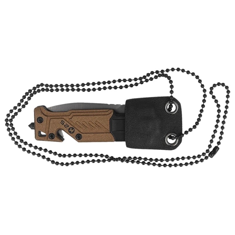 Nóż składany na szyję K25 RK-19652 Rubbered Black / Coyote Aluminium, Black Titanium 7Cr17MoV