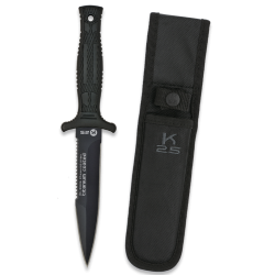 Nóż boot K25 Tactical Botero Black Rubber, Black Titanium 7Cr17Mov  (31825)