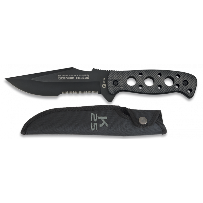 Nóż K25 RK-31824 Grey Aluminium, Black Titanium 7Cr17Mov