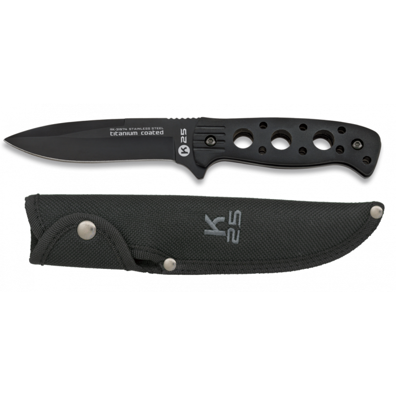 Nóż K25 RK-31574 Black Aluminium, Black Titanium 7Cr17MoV