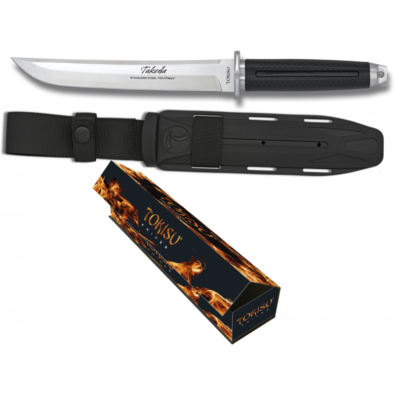 Nóż Tokisu Takeda Black Rubber, Satin 7Cr17MoV (32389)