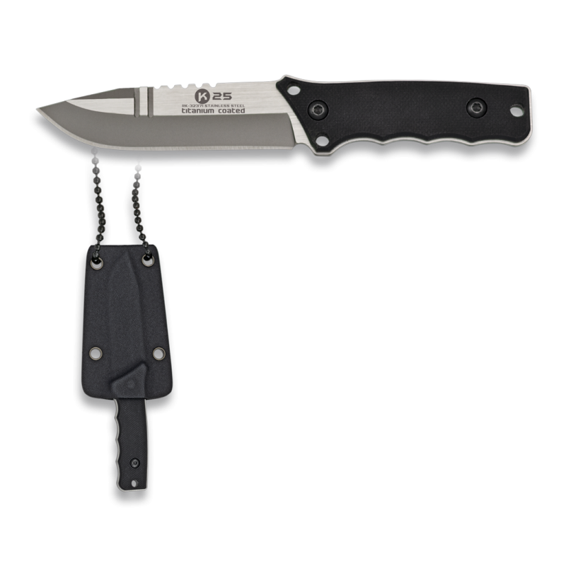 Nóż na szyję K25 RK-32371 Neck Knife Black G10, Titanium 7Cr17Mov