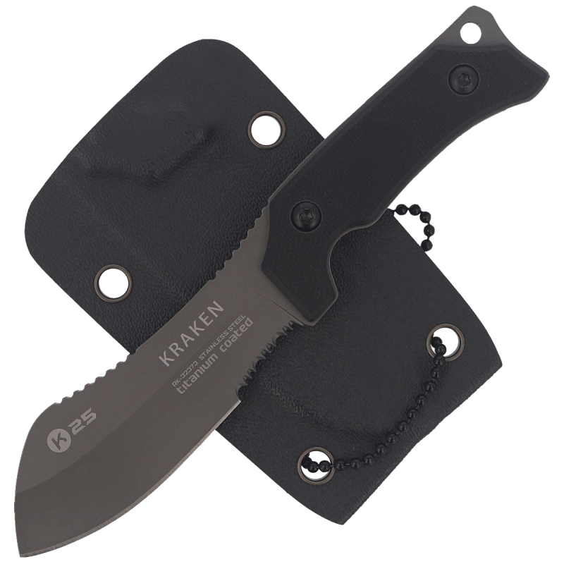 Nóż na szyję K25 Kraken Neck Knife Black G10, Titanium 7Cr17Mov