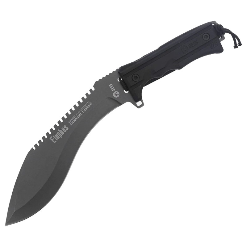 Nóż K25 Elephas Kukri Black SFL, Titanium 7Cr17Mov (32024)