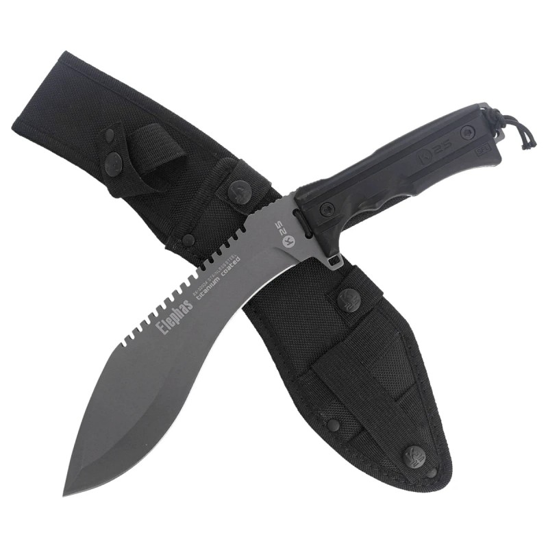 Nóż K25 Elephas Kukri Black SFL, Titanium 7Cr17Mov (32024)