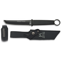 Nóż K25 Botero Tanto Black Rubber, Black Titanium 7Cr17Mov (31891)