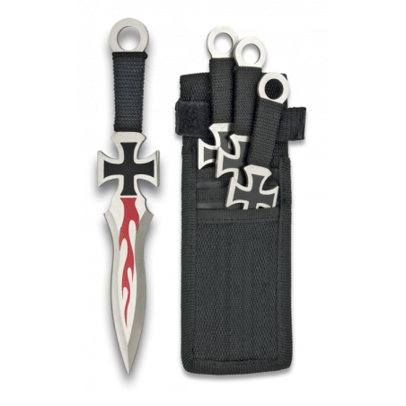 Noże do rzucania Martinez Albainox Cross Set 3 szt Black Cord, Stain 3Cr13Mov (31884) Noże do rzucania Martinez Albainox Cross Set 3 szt Black Cord, Stain 3Cr13Mov (31884)