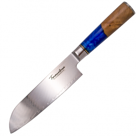 Nóż Kuchenny Tramuntana Decor Habitat Santoku Stabilized Wood/Epoxy, VG10 Damascus (TK-CD03) Nóż Kuchenny Tramuntana Decor Habitat Santoku Stabilized Wood/Epoxy, VG10 Damascus (TK-CD03)