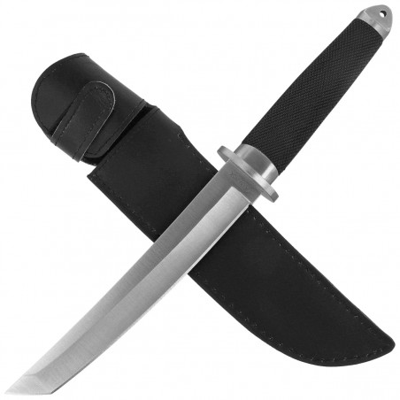 Sztylet japoński tanto Martinez Albainox Black Rubber, Satin 3Cr13Mov (31618)