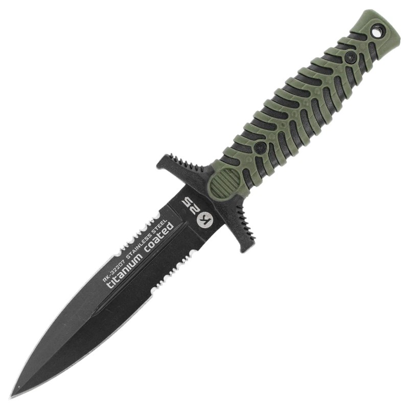 Nóż boot K25 Tactical Green ABS/Rubber, Black Titanium 7Cr17Mov (32207)