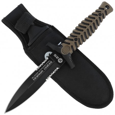 Nóż boot K25 RK-32206 Coyote ABS/Rubber, Black Titanium 7Cr17Mov Nóż boot K25 RK-32206 Coyote ABS/Rubber, Black Titanium 7Cr17Mov