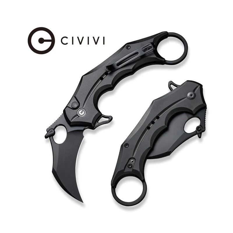 Nóż składany karambit Civivi Incisor II Black Aluminium, Black Nitro-V (C16016B-1)