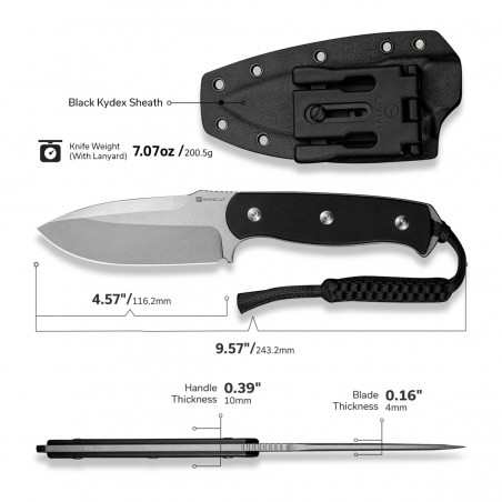 Nóż Sencut Toxodon Black G10, Stonewashed 9Cr18MoV (S24036-1) Nóż Sencut Toxodon Black G10, Stonewashed 9Cr18MoV (S24036-1)