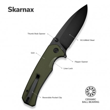 Nóż składany Sencut Skarnax OD Green G10, Black 9Cr18MoV (S24025-2) Nóż składany Sencut Skarnax OD Green G10, Black 9Cr18MoV (S24025-2)