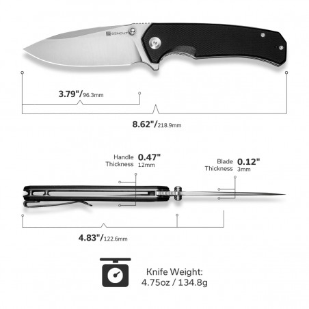 Nóż składany Sencut Skarnax Black G10, Satin 9Cr18MoV (S24025-1) Nóż składany Sencut Skarnax Black G10, Satin 9Cr18MoV (S24025-1)