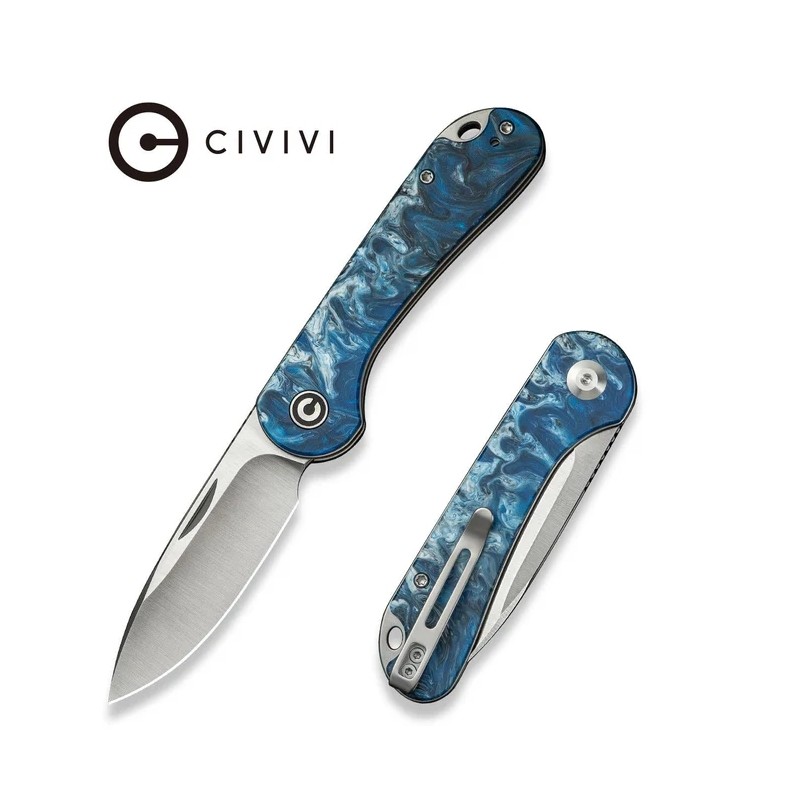 Nóż składany Civivi Elementum SJ Blue/Black/White Resin, Satin 14C28N (C18062AJ-4)