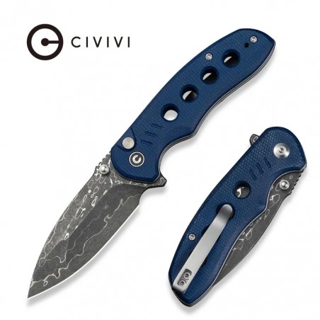 Nóż składany Civivi Triptych Blue Canvas Micarta, Damascus (C23085B-DS1) Nóż składany Civivi Triptych Blue Canvas Micarta, Damascus (C23085B-DS1)