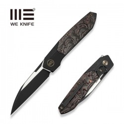 Nóż składany WeKnife Brr15 Black Titanium/Copper Foil Carbon Fiber, Black Stonewashed/Satin M390 by Rafal Brzeski (WE24007-1)