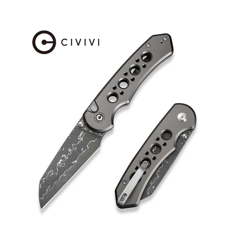 Nóż składany Civivi Pragma Prime Gray Aluminium, Damascus (C24067-DS1)