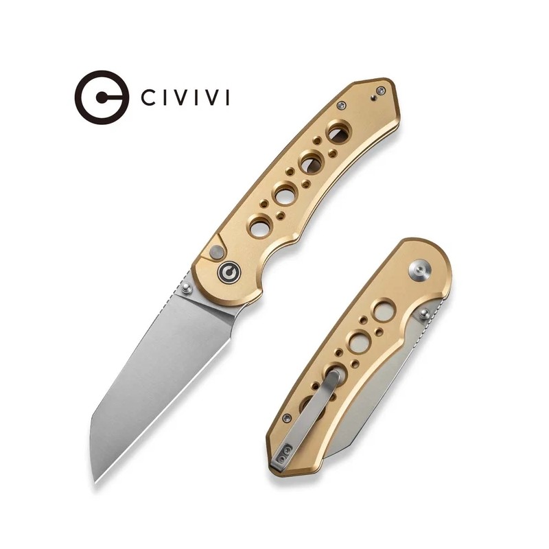 Nóż składany Civivi Pragma Prime Champagne Aluminium, Satin 14C28N (C24067-3)