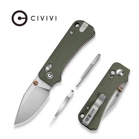 Nóż składany Civivi Baby Banter 2 TG Green/Red G10, Satin 14C28N by Ben Petersen (C24074-1)