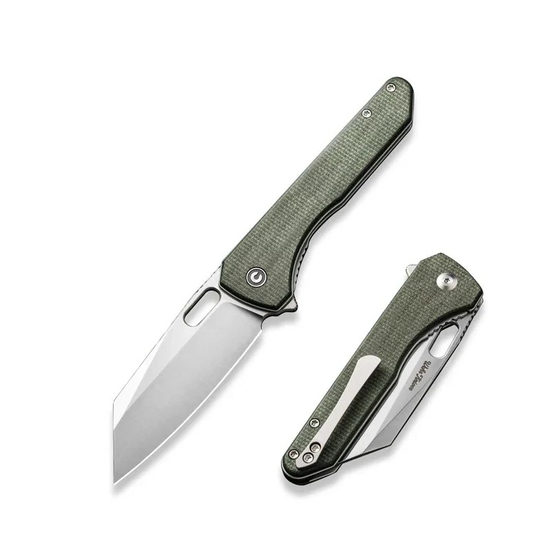Nóż składany Civivi Nugz Green Canvas Micarta, Satin 14C28N by Matthew Wehrwein (C23060-2)