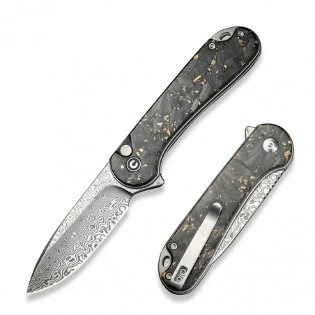 Nóż składany Civivi Button Lock Elementum II Shredded Carbon Fiber/Golden Shred, Damascus (C18062P-10) Nóż składany Civivi Button Lock Elementum II Shredded Carbon Fiber/Golden Shred, Damascus (C18062P-10)