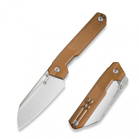 Nóż składany Civivi Hid Brown G10, Satin 14C28N by Ostap Hel (C23008-3)