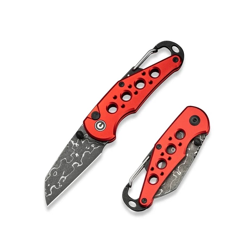 Nóż składany Civivi Pragma Red Aluminium, Damascus (C23062B-DS1)