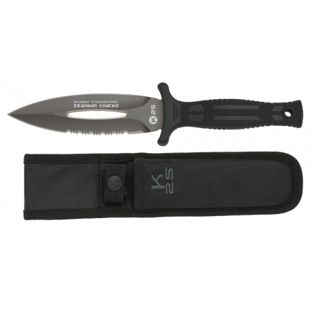 Nóż K25 RK-32607 Boot Knife Rubber Black, Titanium 7Cr17Mov Nóż K25 RK-32607 Boot Knife Rubber Black, Titanium 7Cr17Mov