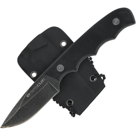Nóż na szyję Tecnocut TCN3418 Neck Knife - Black G10, Black Stonewashed 440