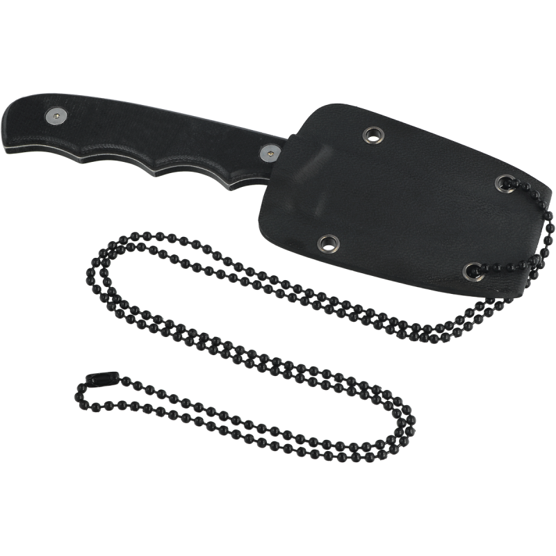 Nóż na szyję Tecnocut TCN3418 Neck Knife - Black G10, Black Stonewashed 440