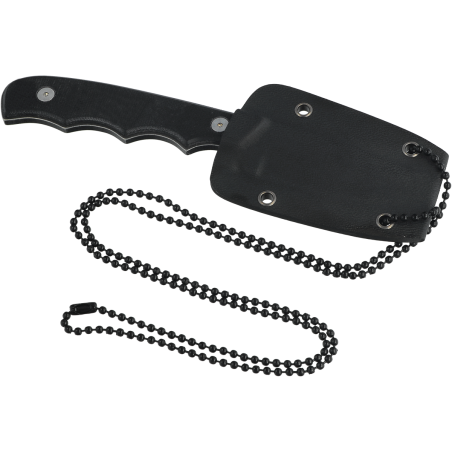Nóż na szyję Tecnocut TCN3418 Neck Knife - Black G10, Black Stonewashed 440
