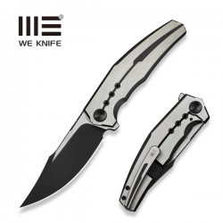 Nóż składany WeKnife Kyklos Black/Satin Titanium, Black Stonewashed/Satin M390 (WE23086-3)