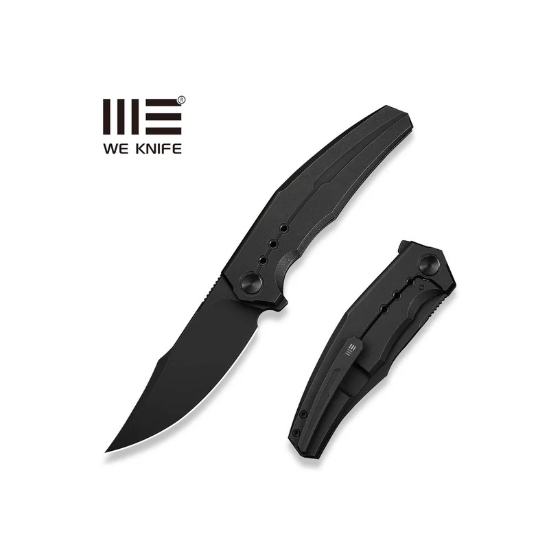 Nóż składany WeKnife Kyklos Black Titanium, Black Stonewashed M390 (WE23086-1)