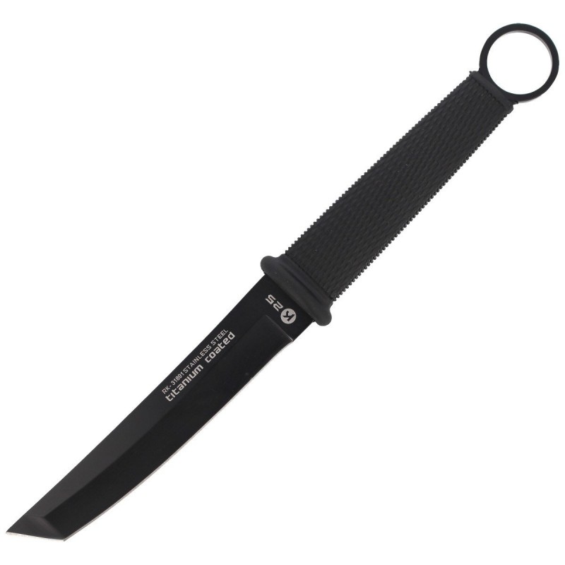 Nóż K25 Botero Tanto Black Rubber, Black Titanium 7Cr17Mov (31891)