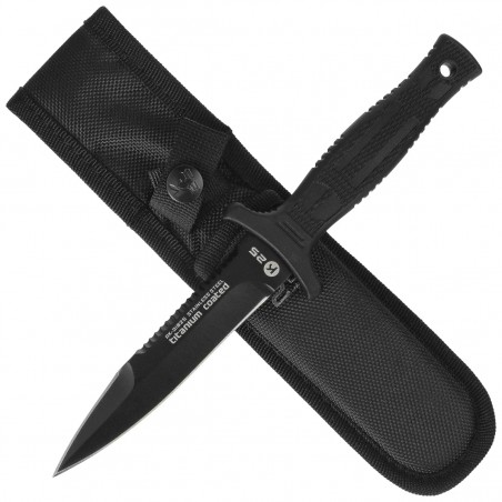 Nóż boot K25 Botero Black Rubber, Black Titanium 7Cr17Mov (31825) Nóż boot K25 Botero Black Rubber, Black Titanium 7Cr17Mov (31825)