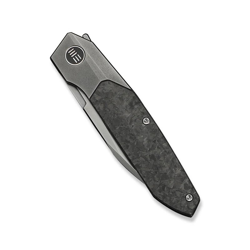 Nóż składany WeKnife Brr15 Gray Titanium/Shredded Carbon Fiber, Polished Gray M390 by Rafal Brzeski (WE24007-3)