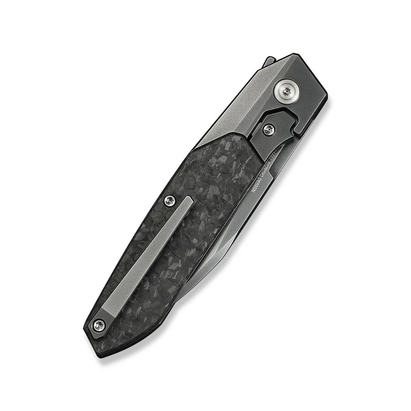Nóż składany WeKnife Brr15 Gray Titanium/Shredded Carbon Fiber, Polished Gray M390 by Rafal Brzeski (WE24007-3)