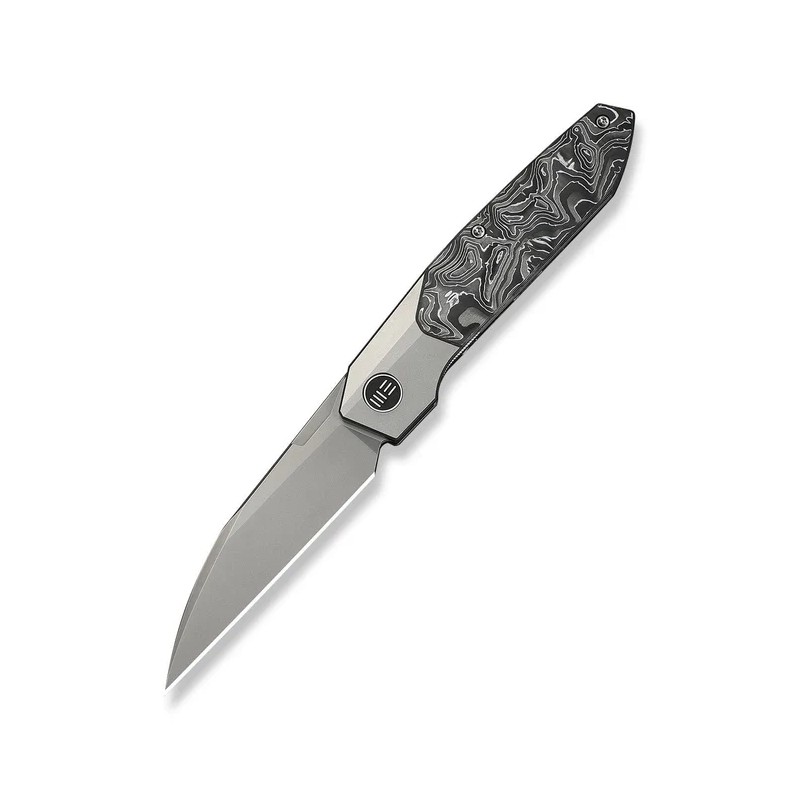 Nóż składany WeKnife Brr15 Gray Titanium/Aluminium Foil Carbon Fiber, Stonewashed M390 by Rafal Brzeski (WE24007-2)