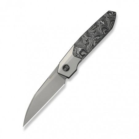 Nóż składany WeKnife Brr15 Gray Titanium/Aluminium Foil Carbon Fiber, Stonewashed M390 by Rafal Brzeski (WE24007-2)