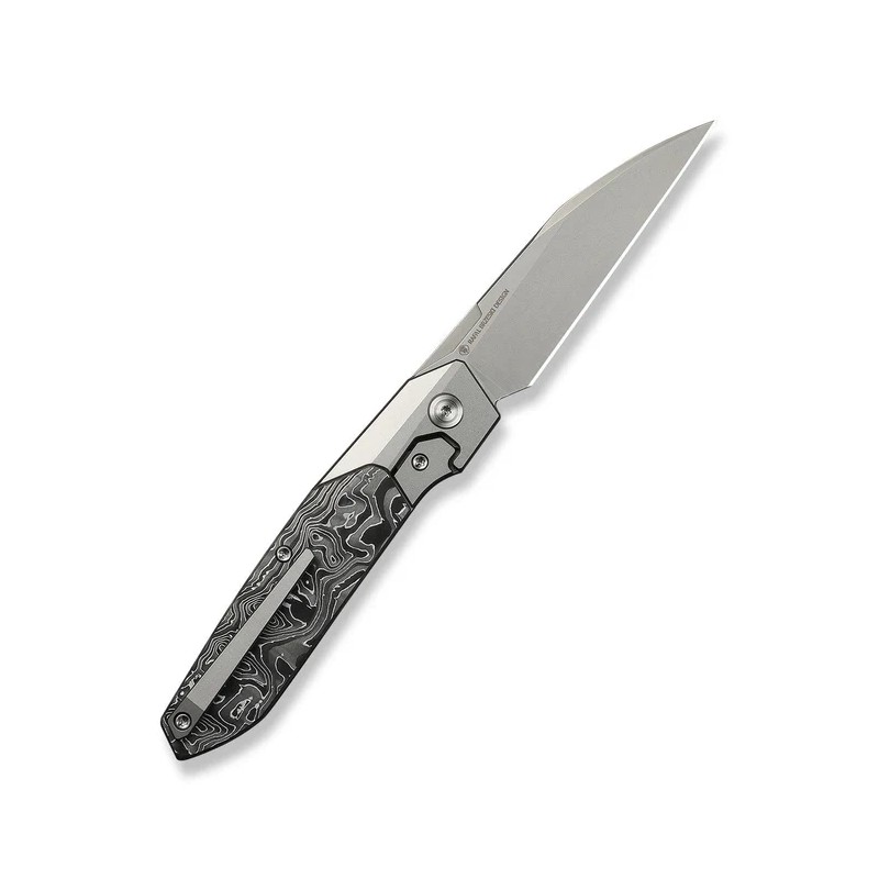 Nóż składany WeKnife Brr15 Gray Titanium/Aluminium Foil Carbon Fiber, Stonewashed M390 by Rafal Brzeski (WE24007-2)