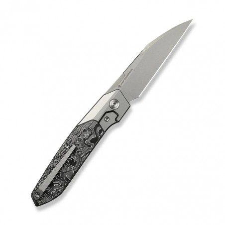 Nóż składany WeKnife Brr15 Gray Titanium/Aluminium Foil Carbon Fiber, Stonewashed M390 by Rafal Brzeski (WE24007-2)