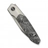Nóż składany WeKnife Brr15 Gray Titanium/Aluminium Foil Carbon Fiber, Stonewashed M390 by Rafal Brzeski (WE24007-2)