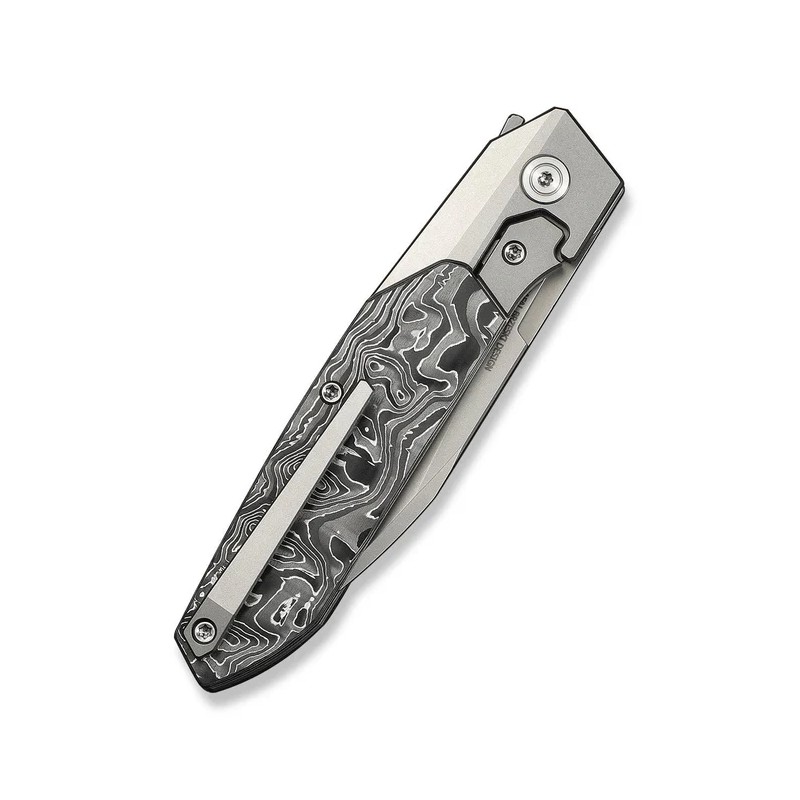 Nóż składany WeKnife Brr15 Gray Titanium/Aluminium Foil Carbon Fiber, Stonewashed M390 by Rafal Brzeski (WE24007-2)